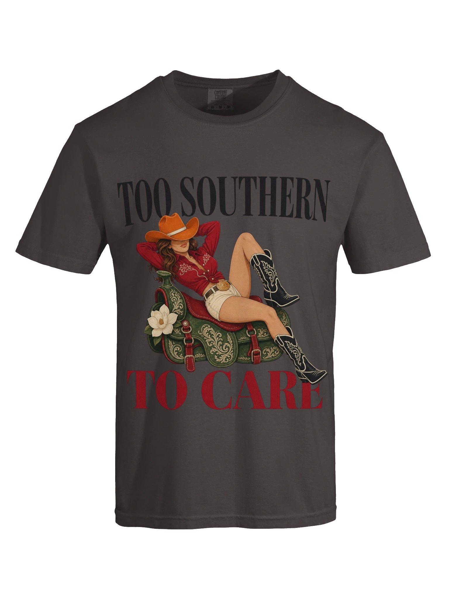 Vintage Cowgirl T-Shirt - Too Southern To Care Western Pin Up Shirt - Retro Country Music Graphic Tee - Western Aesthetics Unisex T-Shirt product image (5)