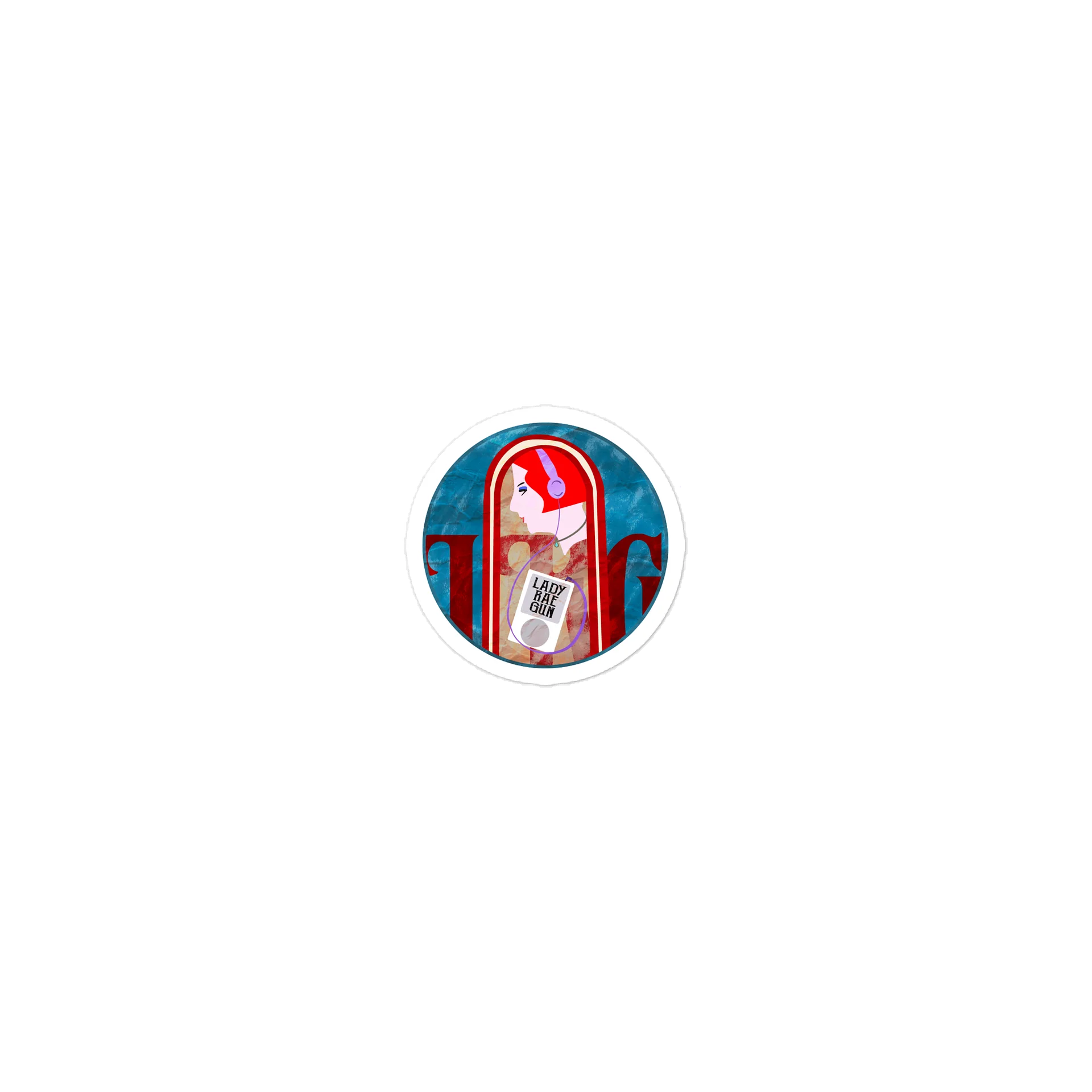 Lady Rae Gun Nouveau Sticker product image (1)