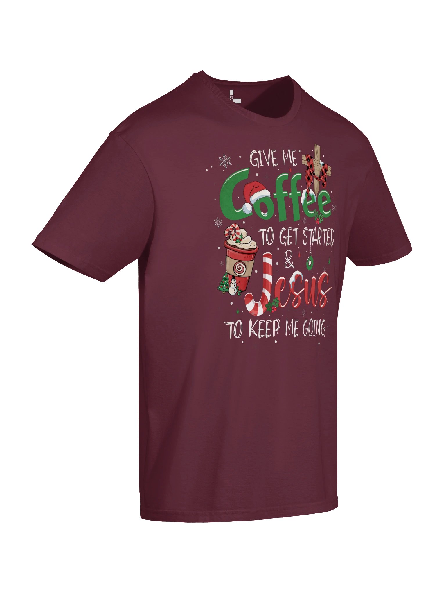 Coffee & Jesus Christmas Tee product image (6)