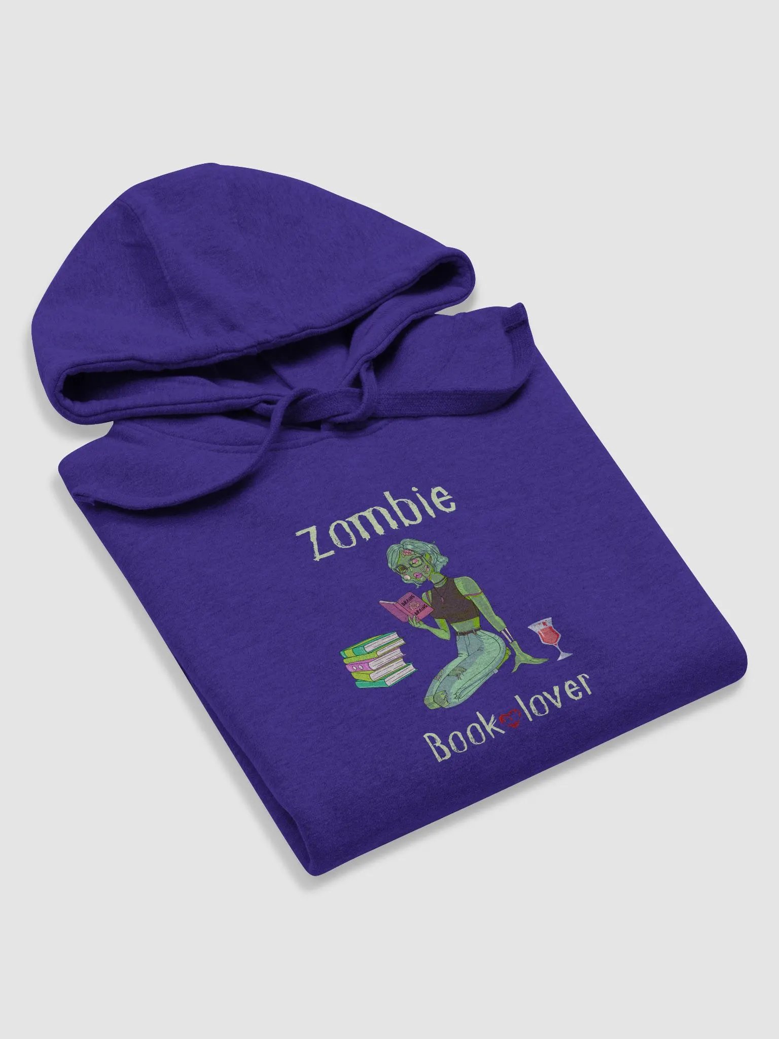 Zombie Book Lover Purple Unisex Hoodie product image (5)