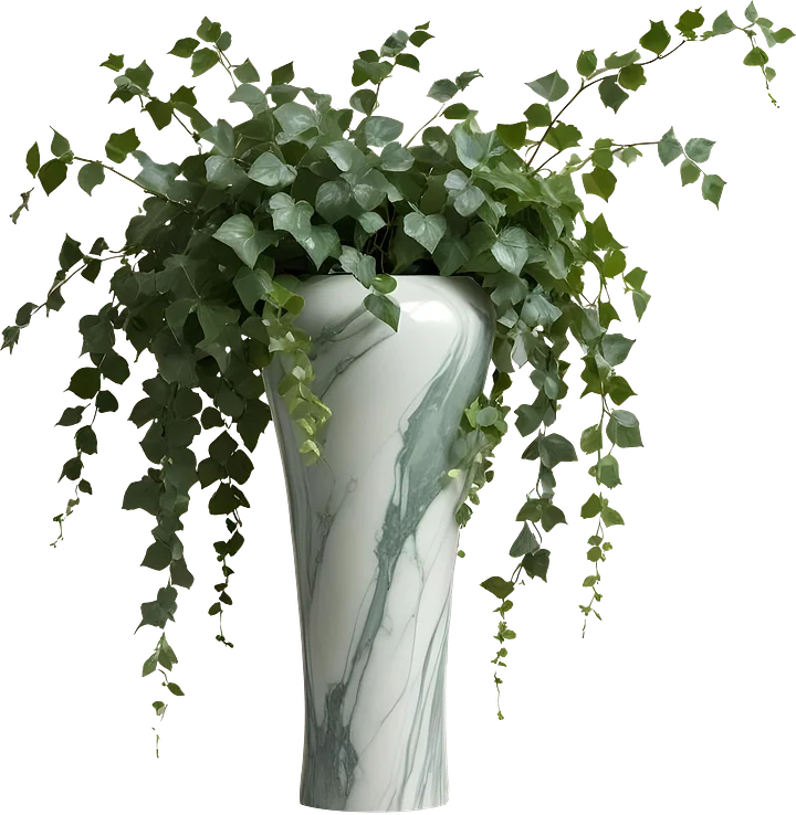 Marble Eternal – Graceful Ivy Marble Vase PNG product image (1)
