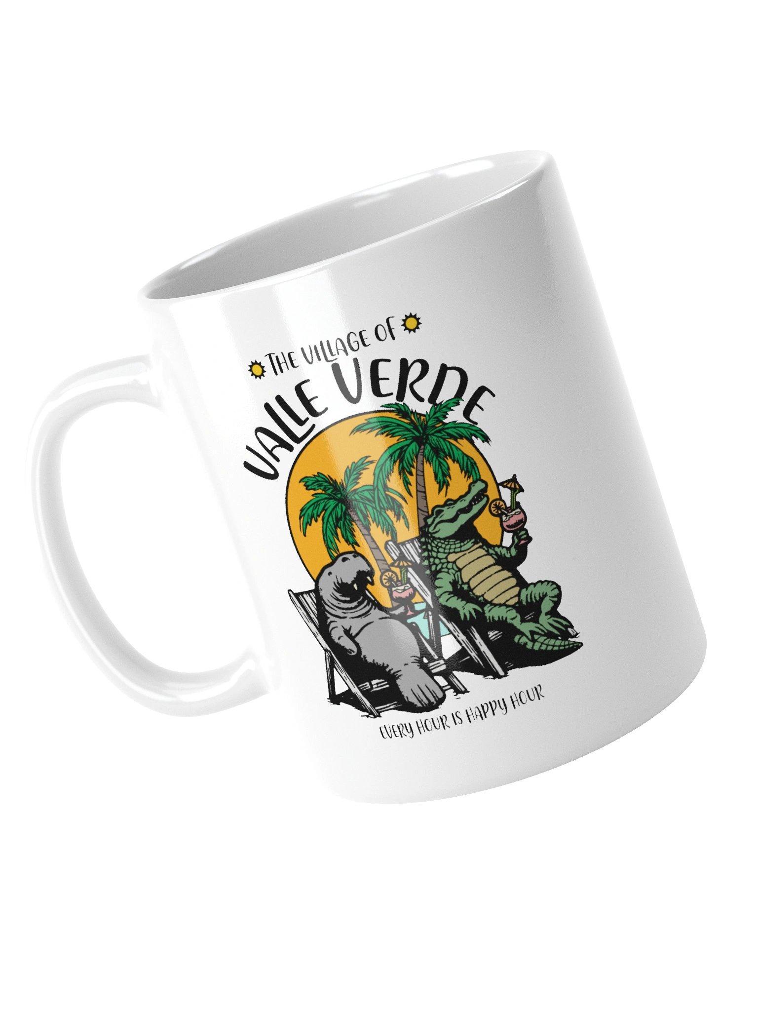 The Village of Valle Verde TV Florida USA Fun Manatee Alligator Design Coffee Mug product image (11)