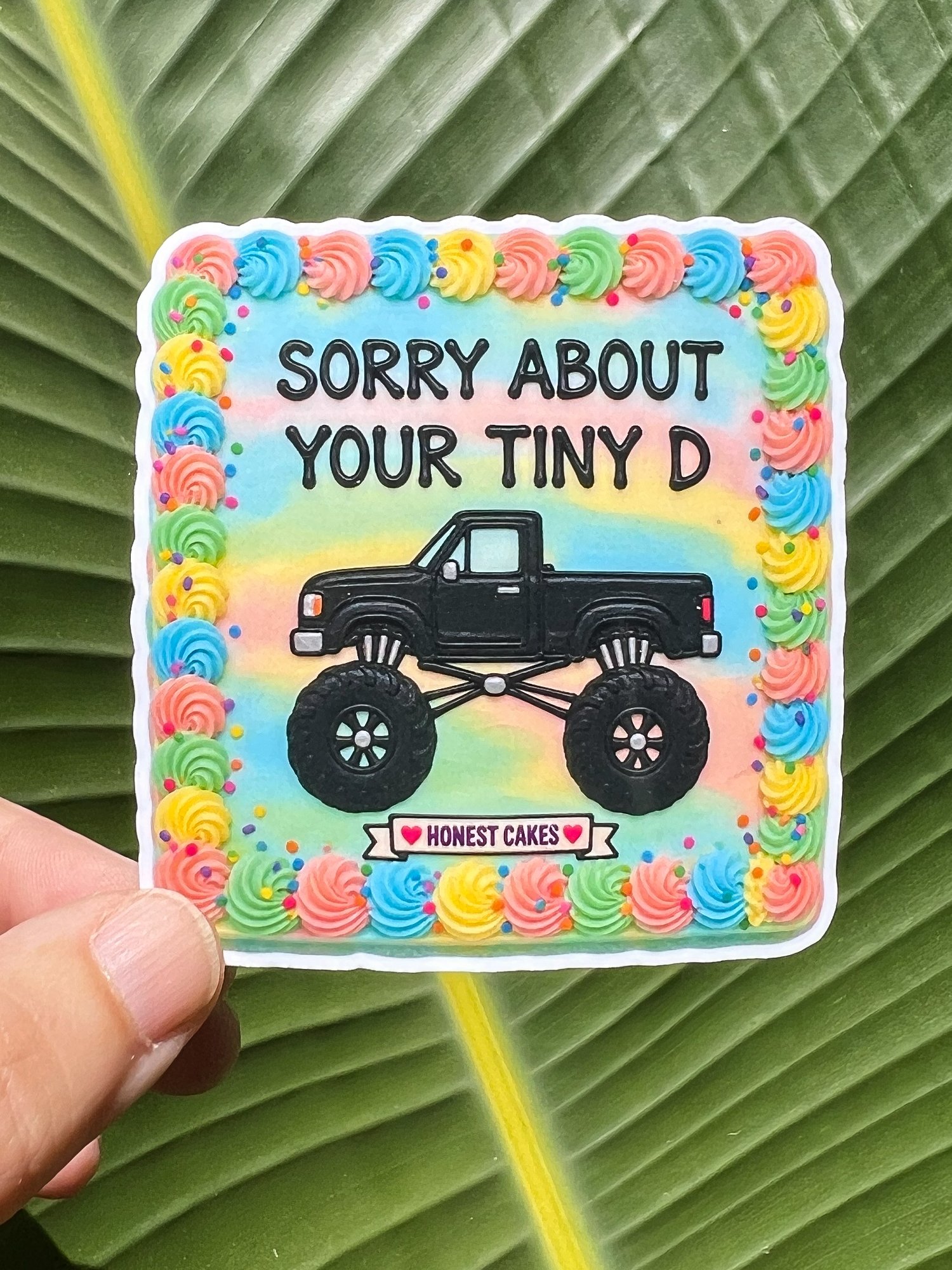 VINYL STICKER: Sorry About Your Tiny D Lifted Truck Humor - FREE SHIPPING product image (1)