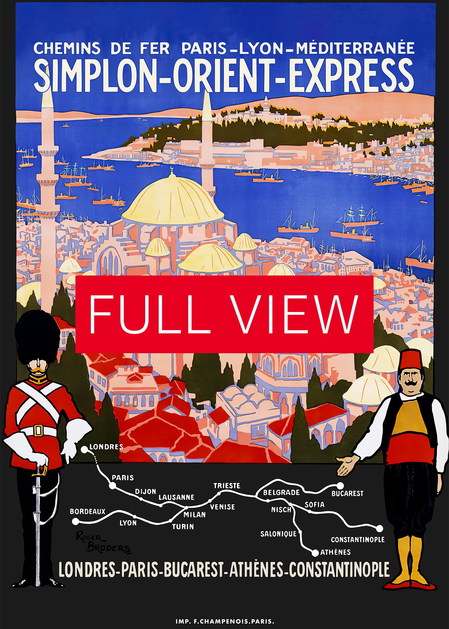 Orient Express, Simplon, Istanbul, Turkey, 1900 — retro vintage travel poster, vintage travel art print, retro travel wall art product image (3)