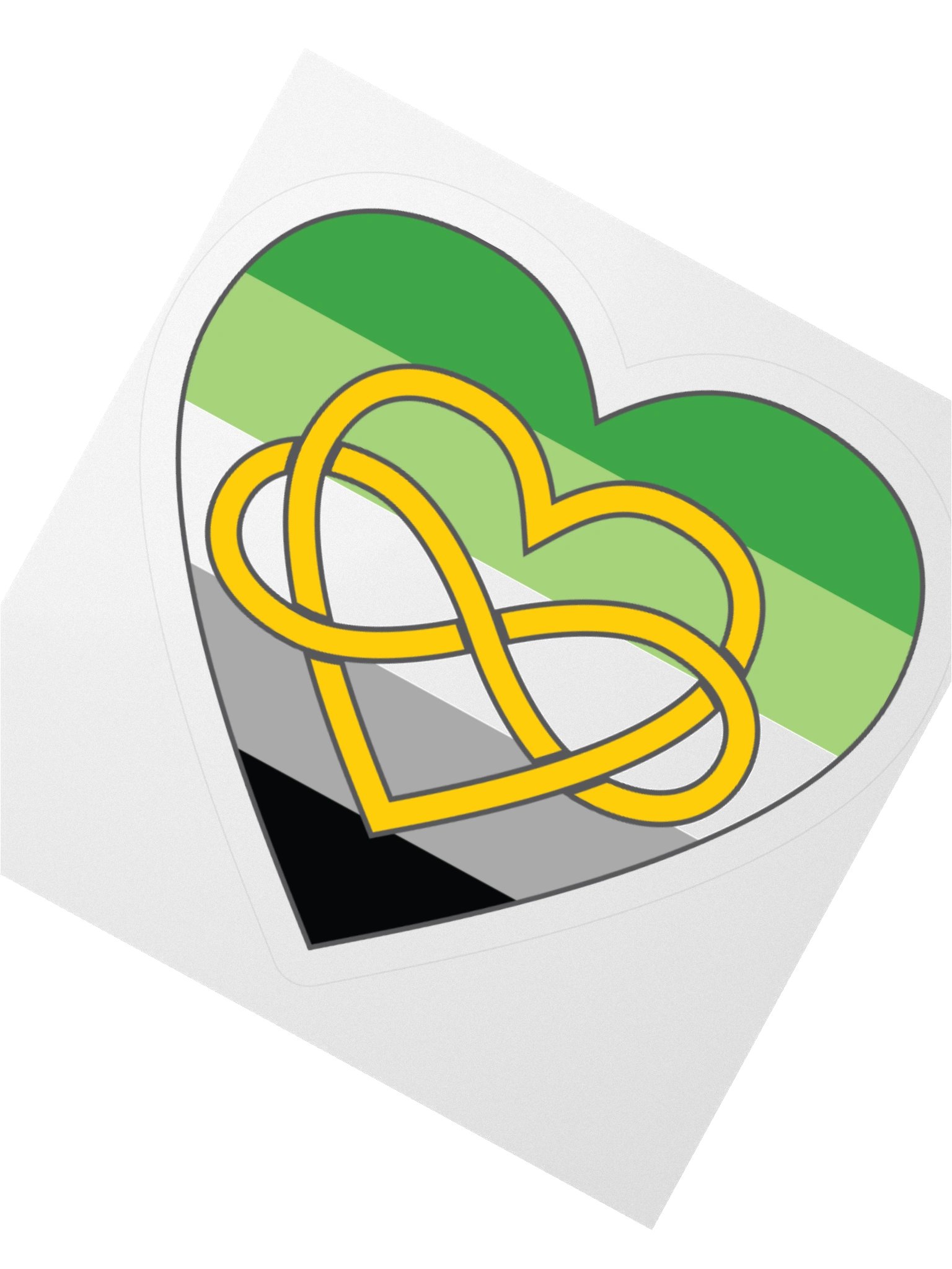 Aromantic Pride Flag Polyamory Infinity Heart Sticker product image (5)