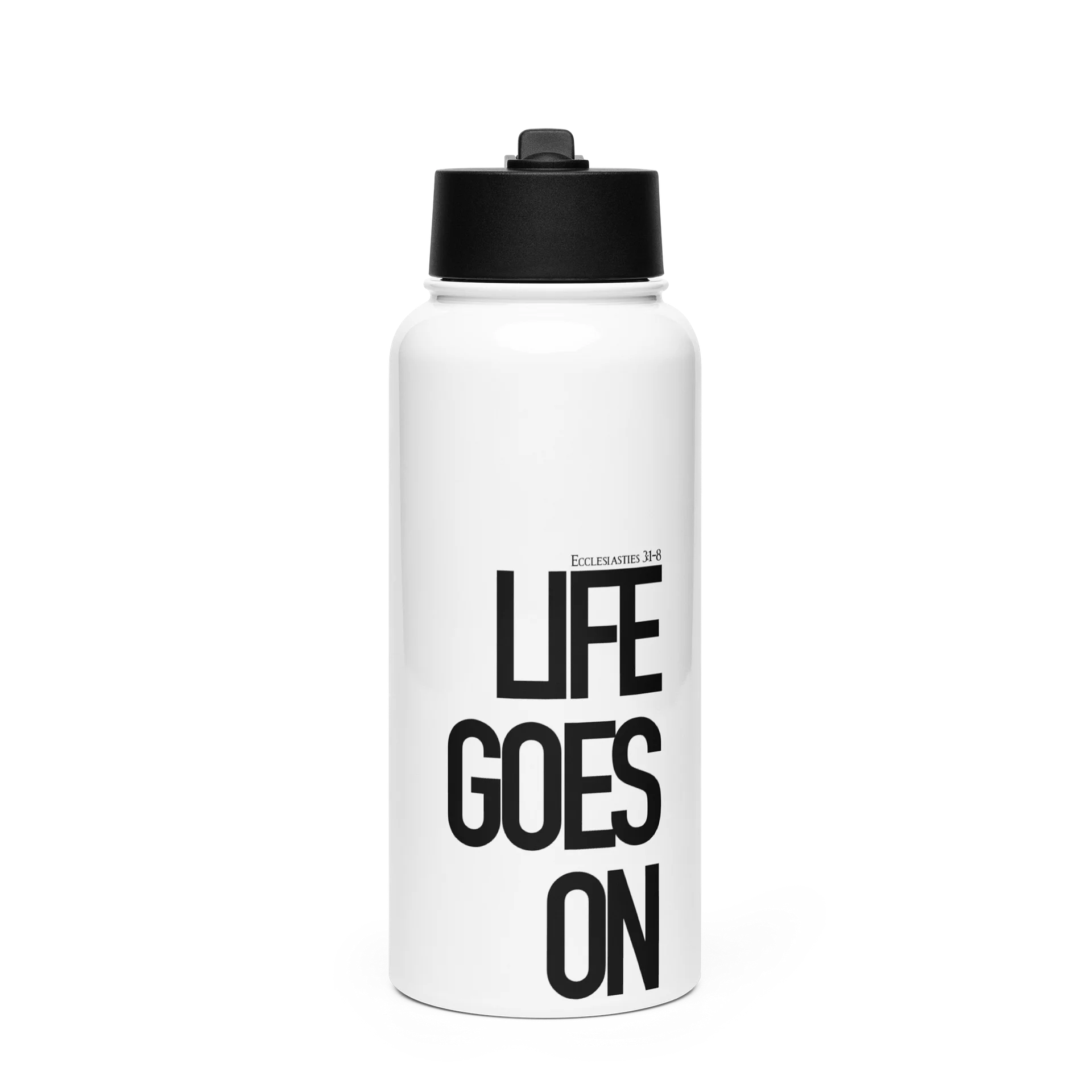 LIFE GOES ON Water Bottle (white) product image (2)