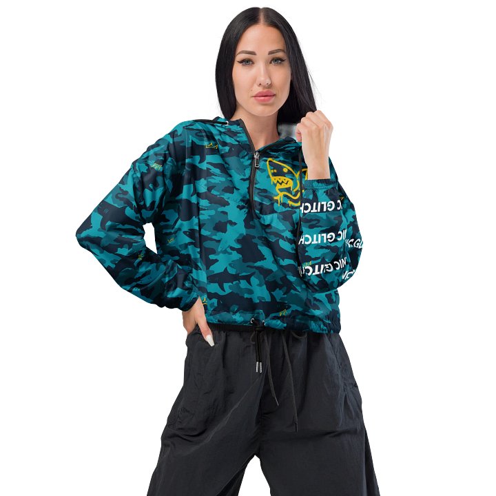 Sharkmoflauge Graffiti Deep Blues Crop Windbreaker product image (2)
