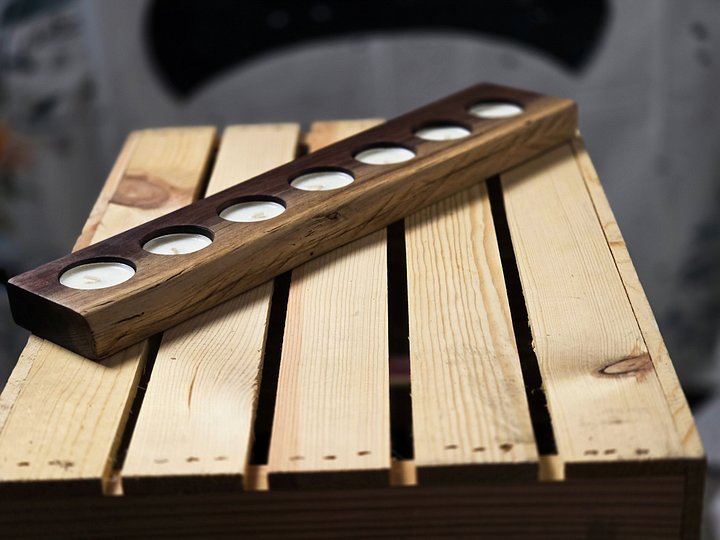 Live Edge Walnut Firefly (7 Candle Holder) product image (1)