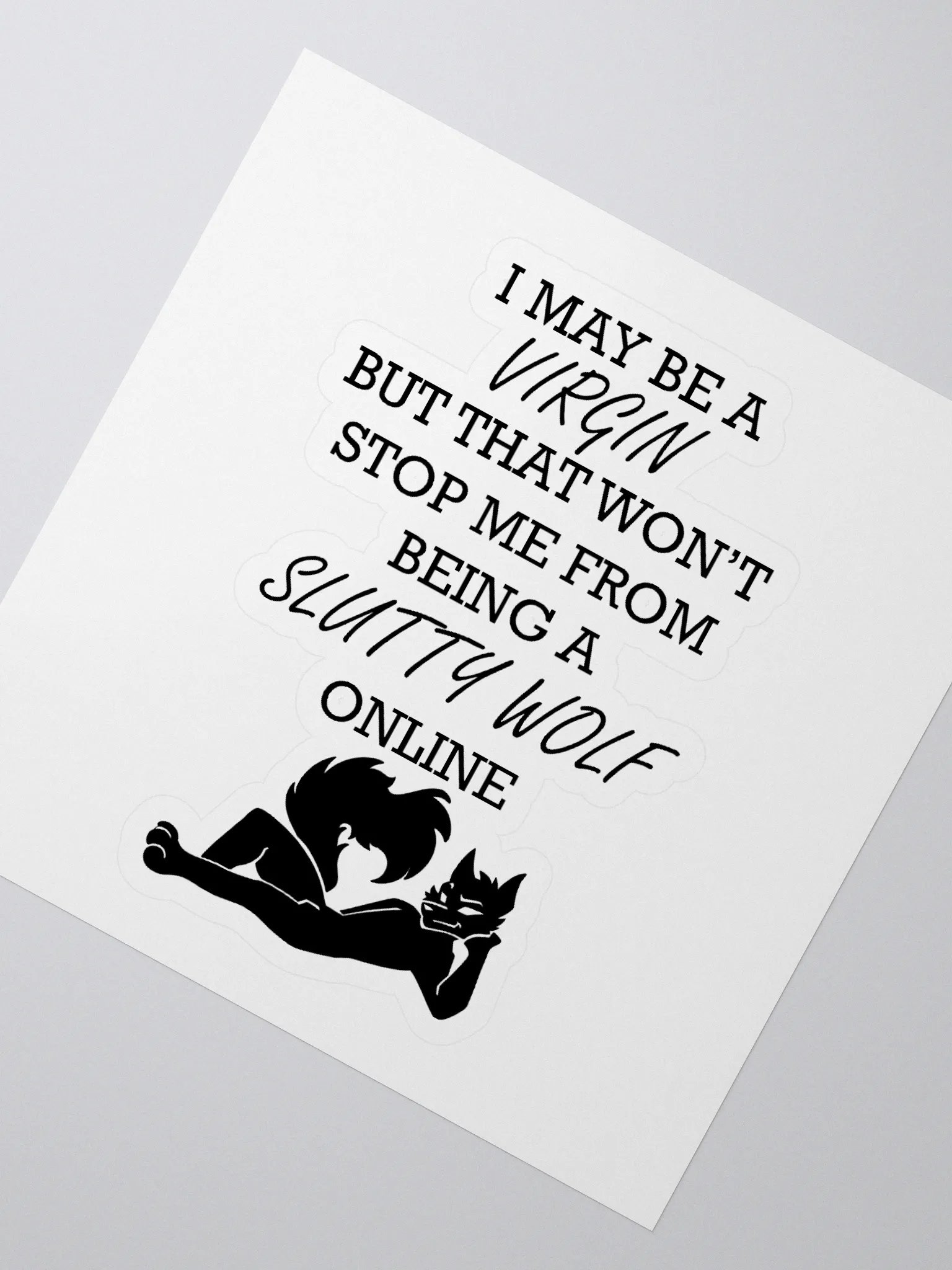 Slutty Wolf Kiss Cut Sticker product image (2)