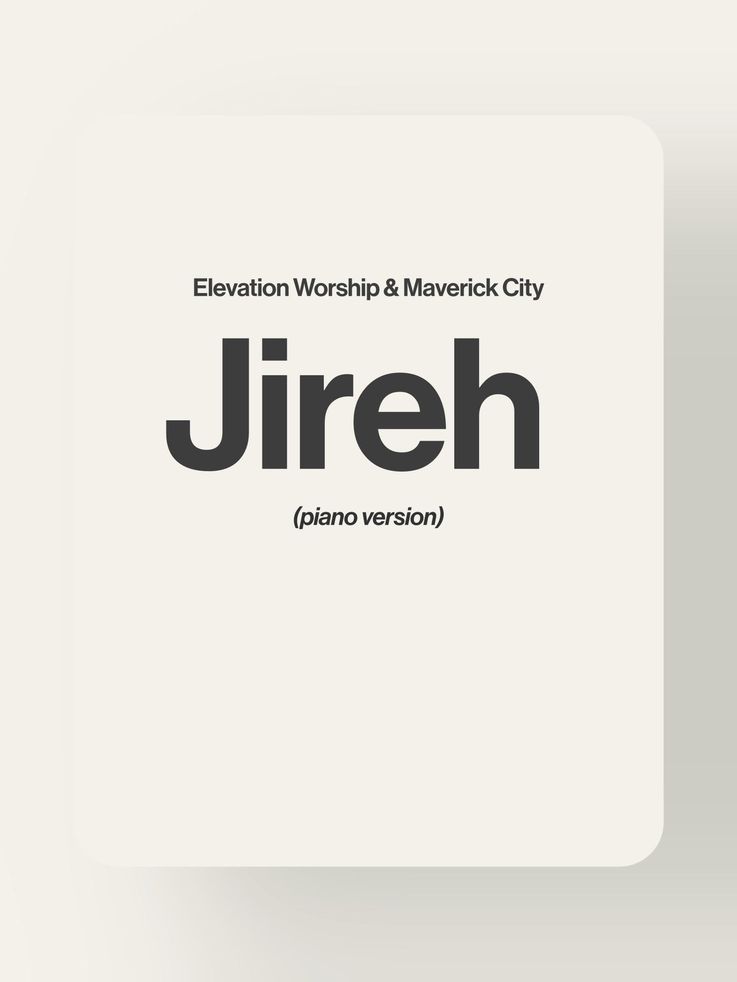 Jireh - Elevation Worship & Maverick City product image (1)