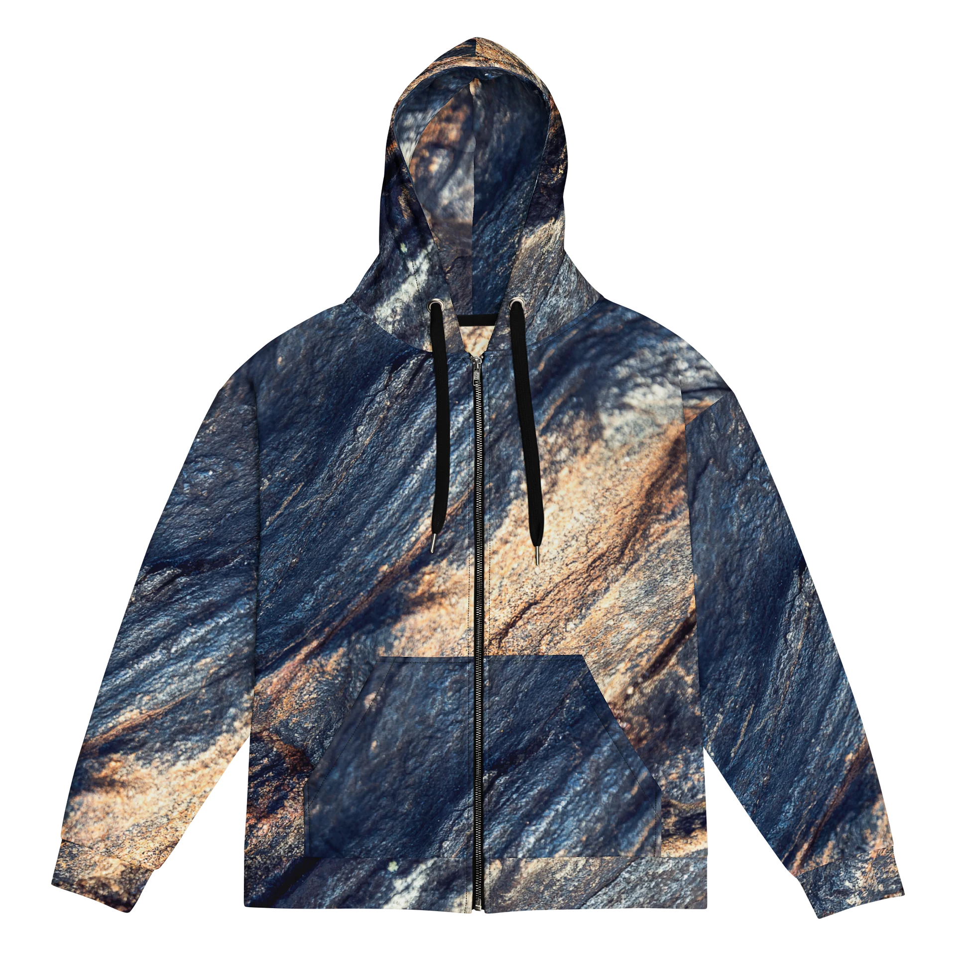Obsidian Vein All-Over Print Recycled Unisex Zip Hoodie product image (1)