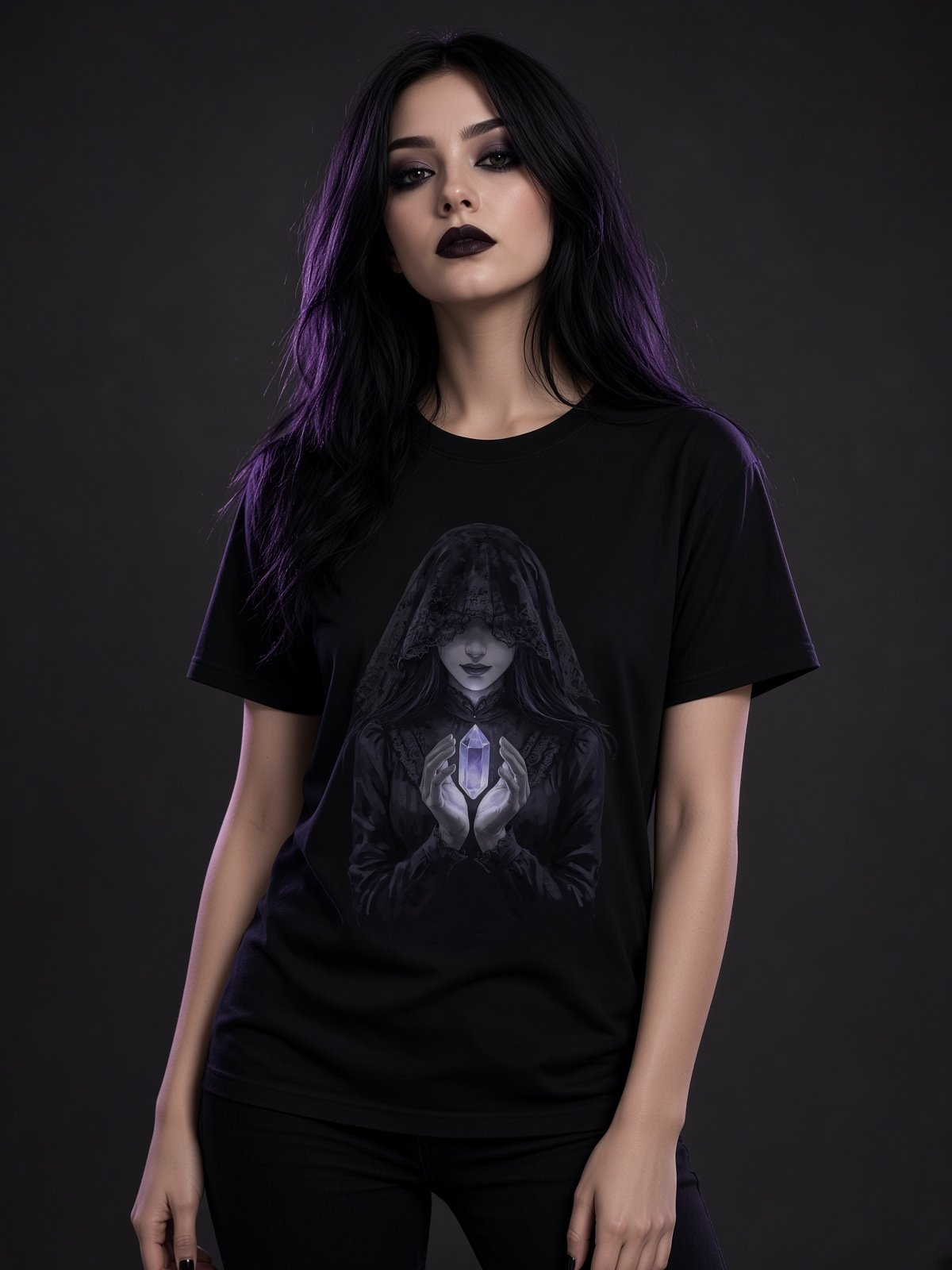 The Crystal Seer // Shrouded Amethyst Heavyweight Tee product image (1)