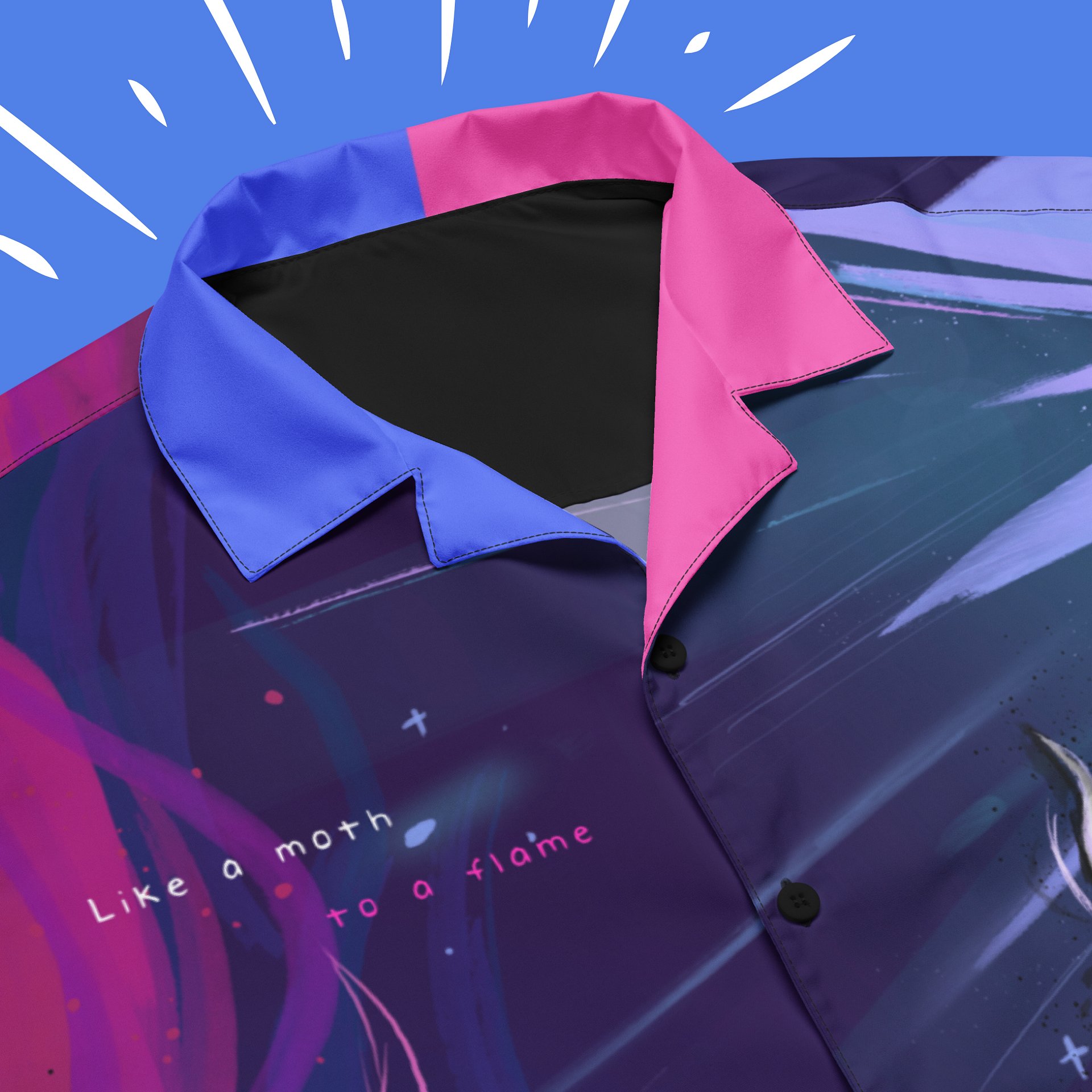 Omnisexual Subtle Pride Mothman Button Up Shirt product image (7)