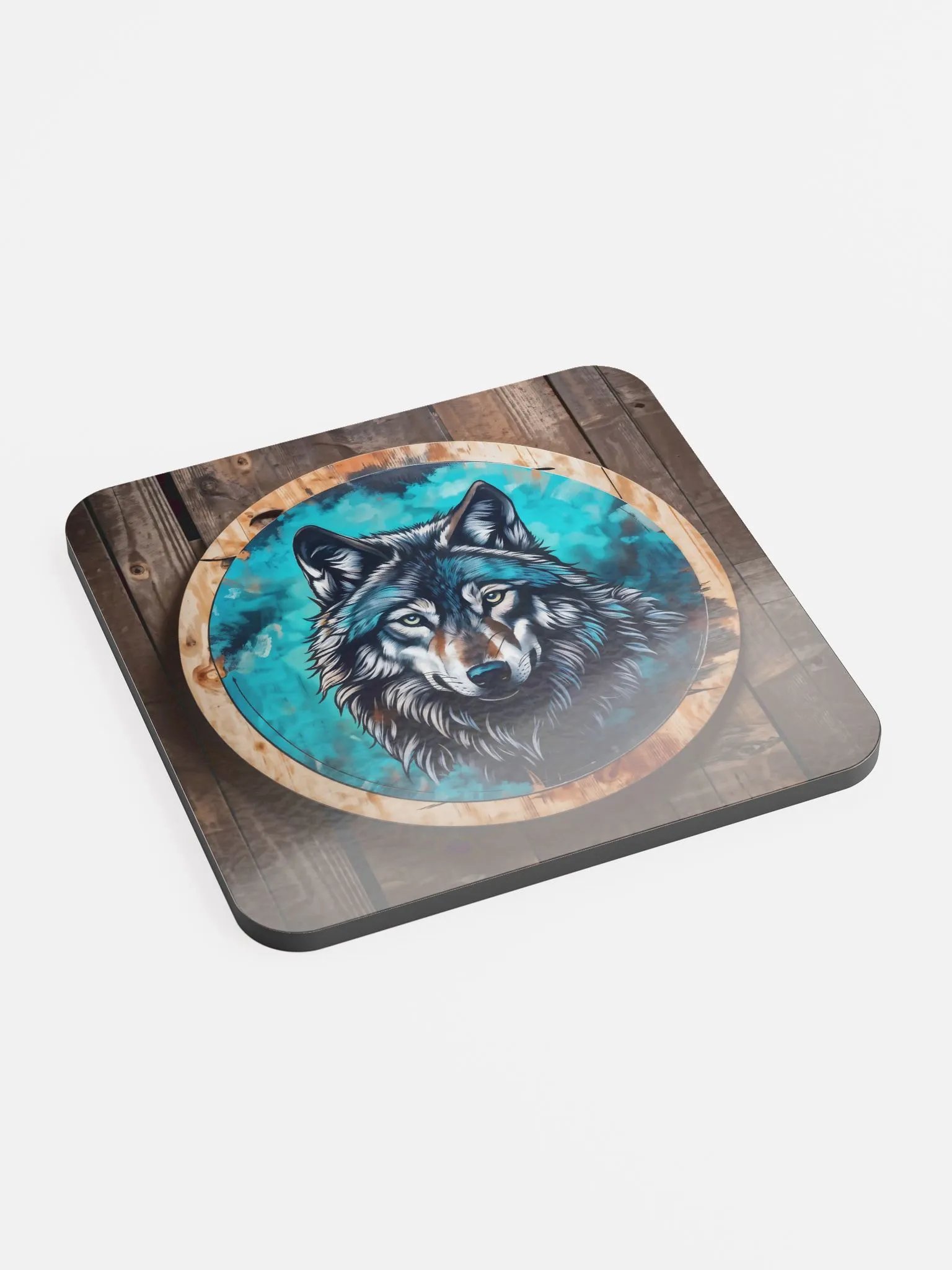 Glossed Cork Coaster - Wolf product image (3)