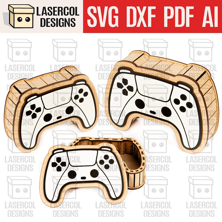 Controller Shaped Boxes Set 1 (3 Sizes) - Laser Cut Files product image (1)