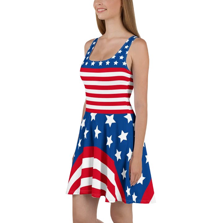 Patriotic American Flag Skater Dress - All-Over Print Design product image (1)