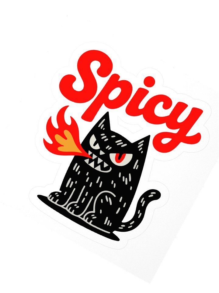 Spicy Cat Kiss Cut Stickers product image (2)