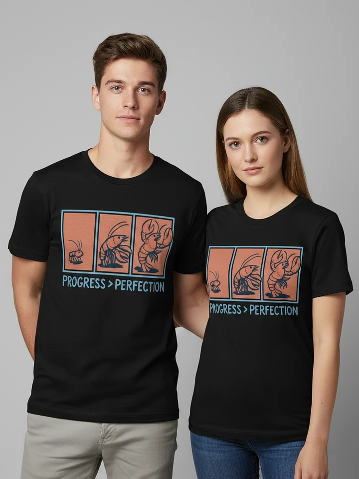 Progress Over Perfection T-Shirt | Motivational Lobster Growth Tee product image (1)