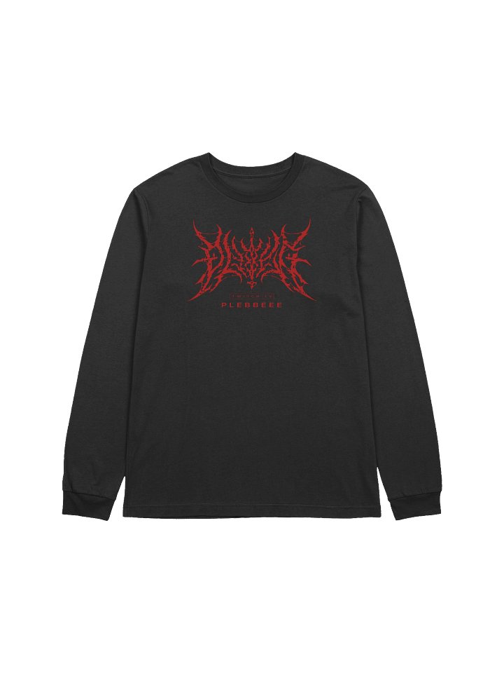 PLEBBEEE Metal Logo Long Sleeve | Black/Red product image (1)
