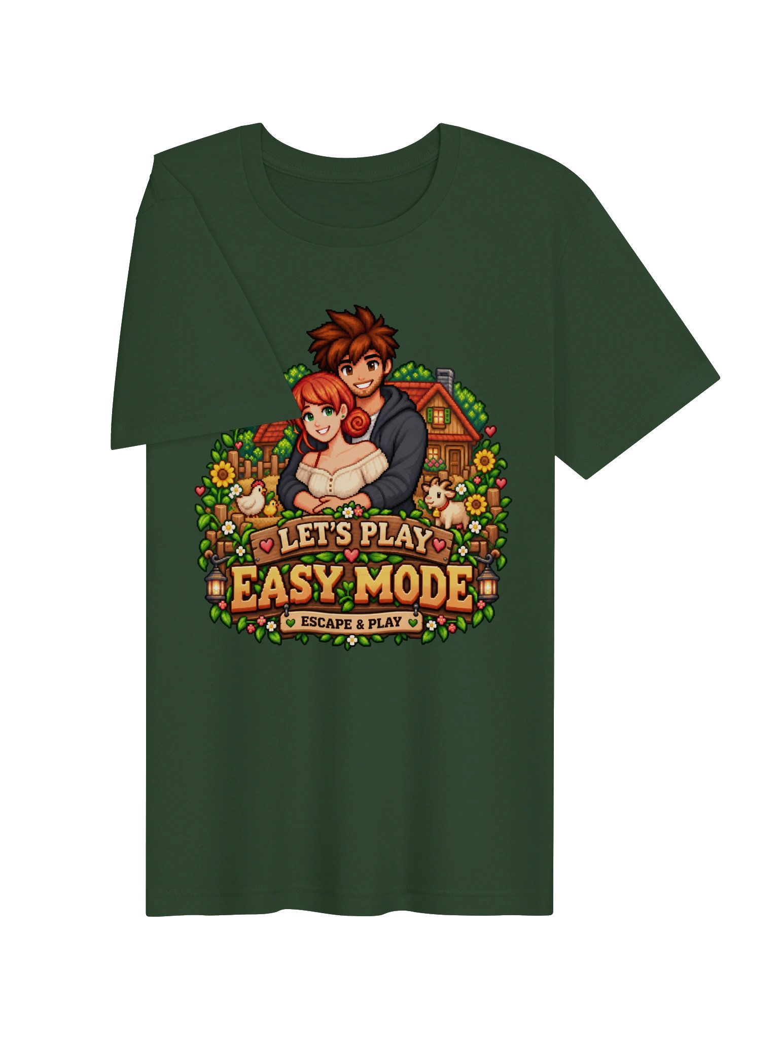 Let’s Play Easy Mode: Cozy Farm Tee – Forest Green product image (6)