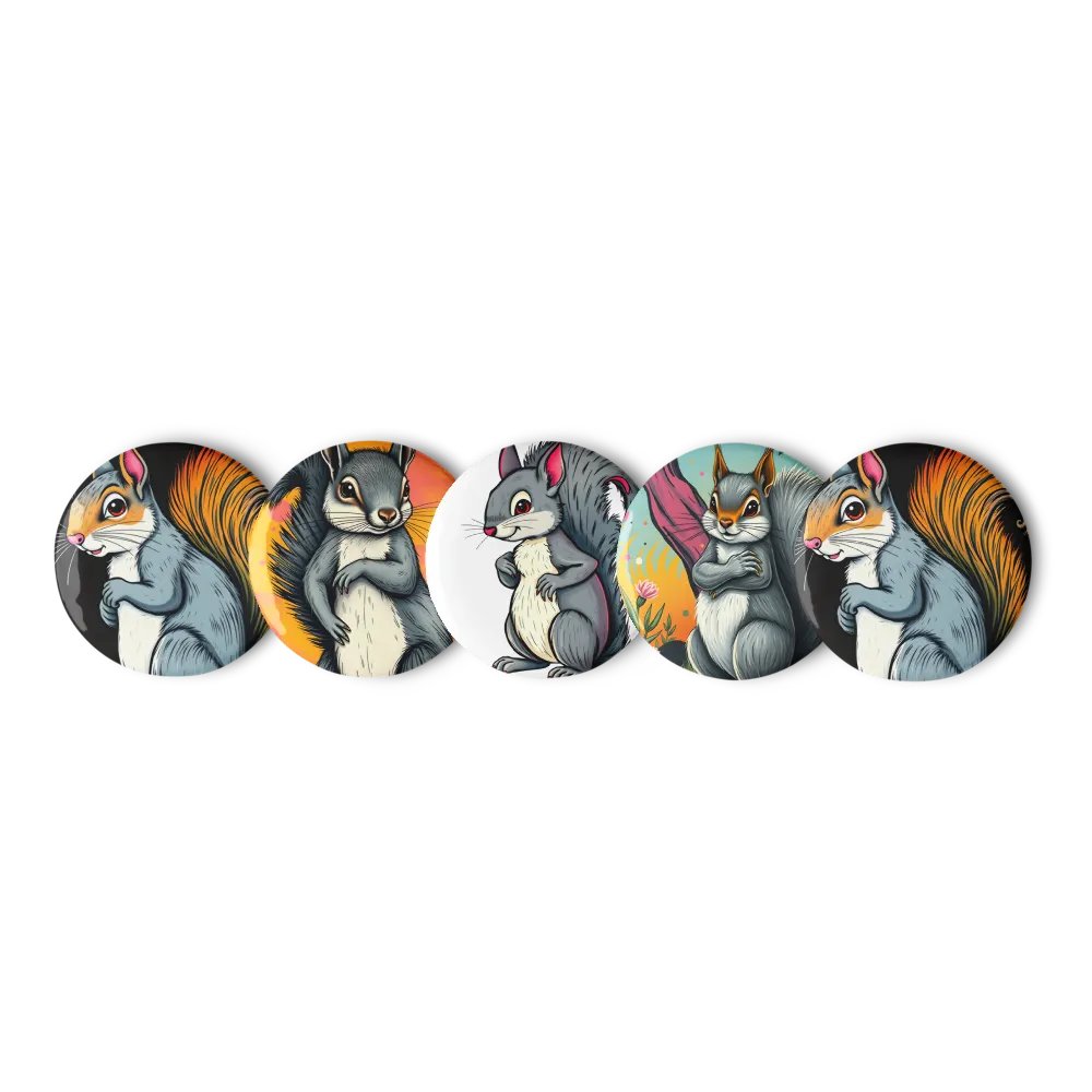 Whimsical Squirrel Pin Button Set product image (1)