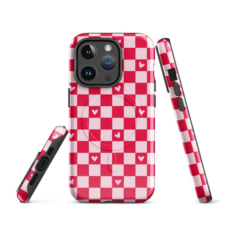 Checked Heart DreamsTough Magnetic MagSafe® iPhone® 14, iPhone 15, iPhone 16, iPhone 17, Pro, Pro Max, Plus Cases. product image (1)