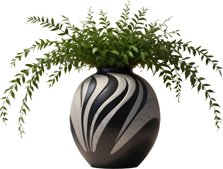 Monochrome Elegance Vase – Black & White Signature, PNG product image (1)