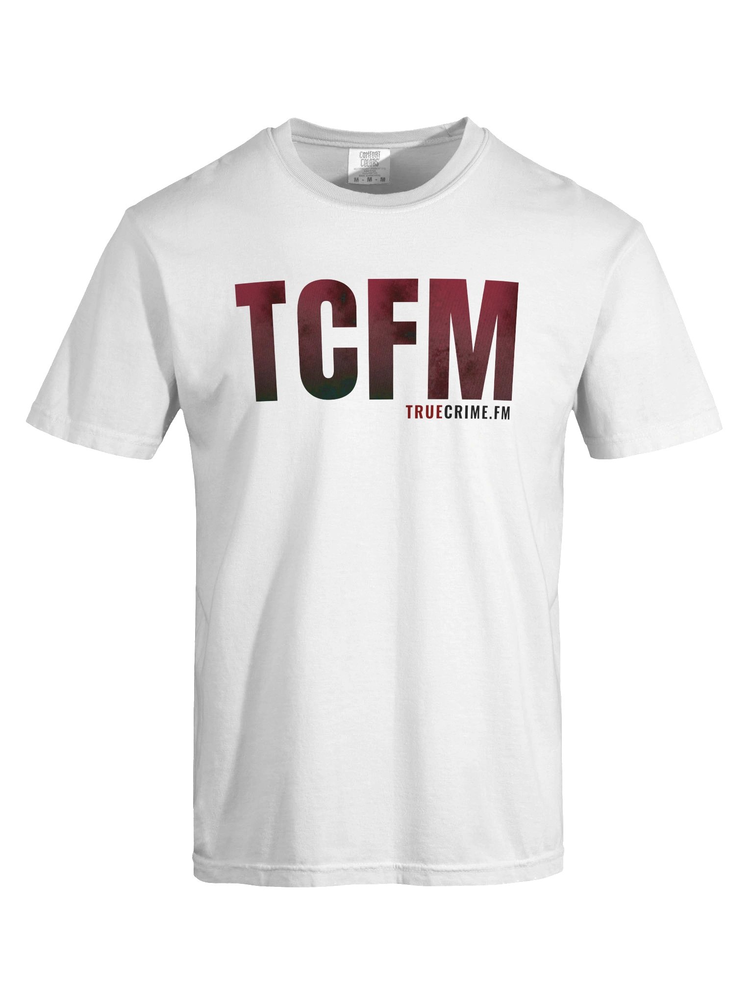 TCFM - TrueCrime.FM White Tee with Red and Black Letters product image (5)