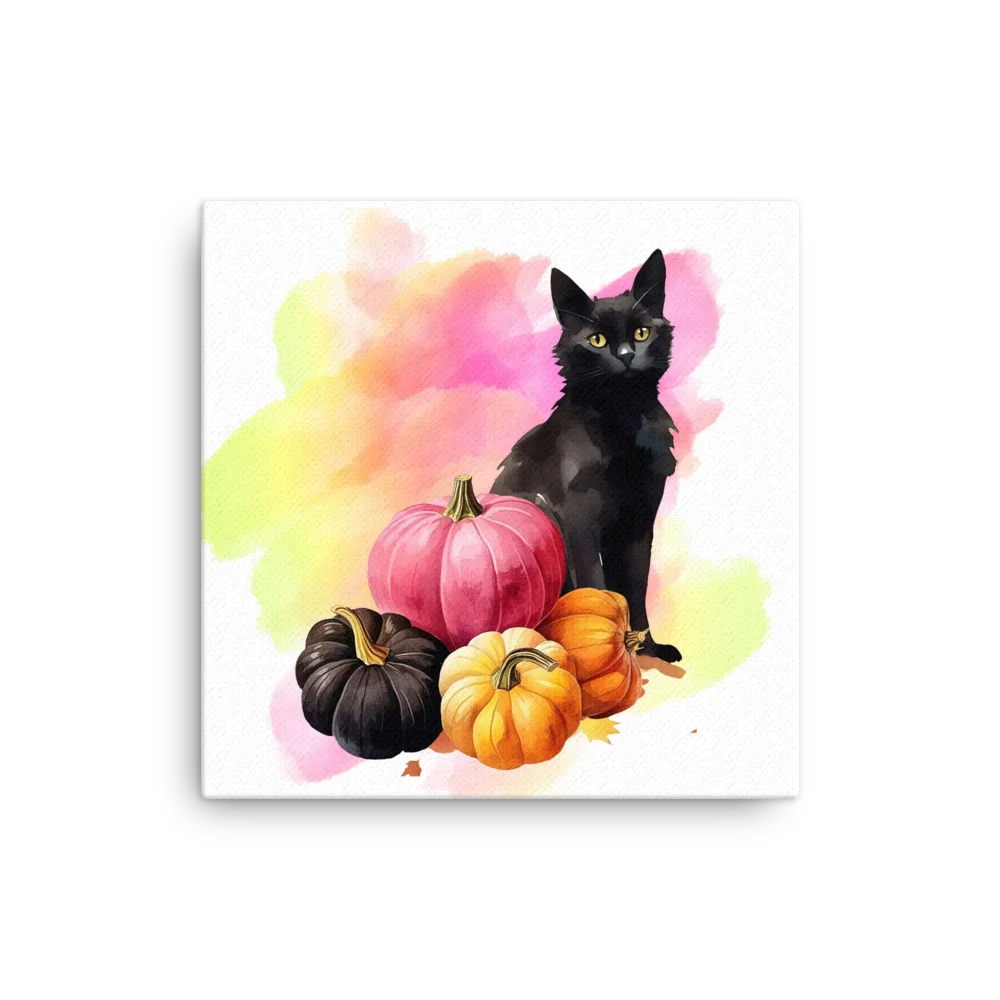 Black Cat & Pumpkins Fall Canvas product image (1)