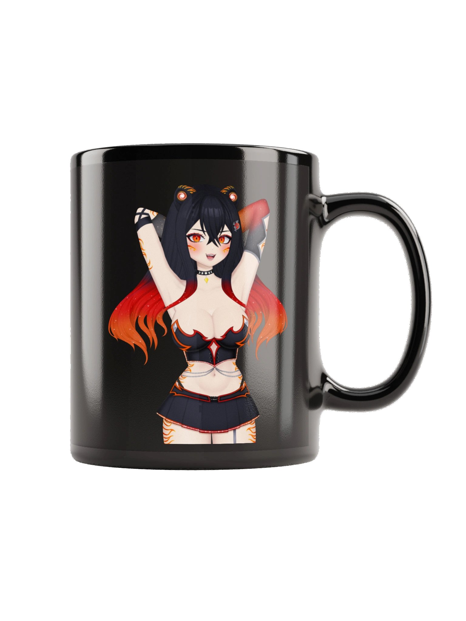 Arms Up - Cold and Hot | Black Glossy Mug product image (3)