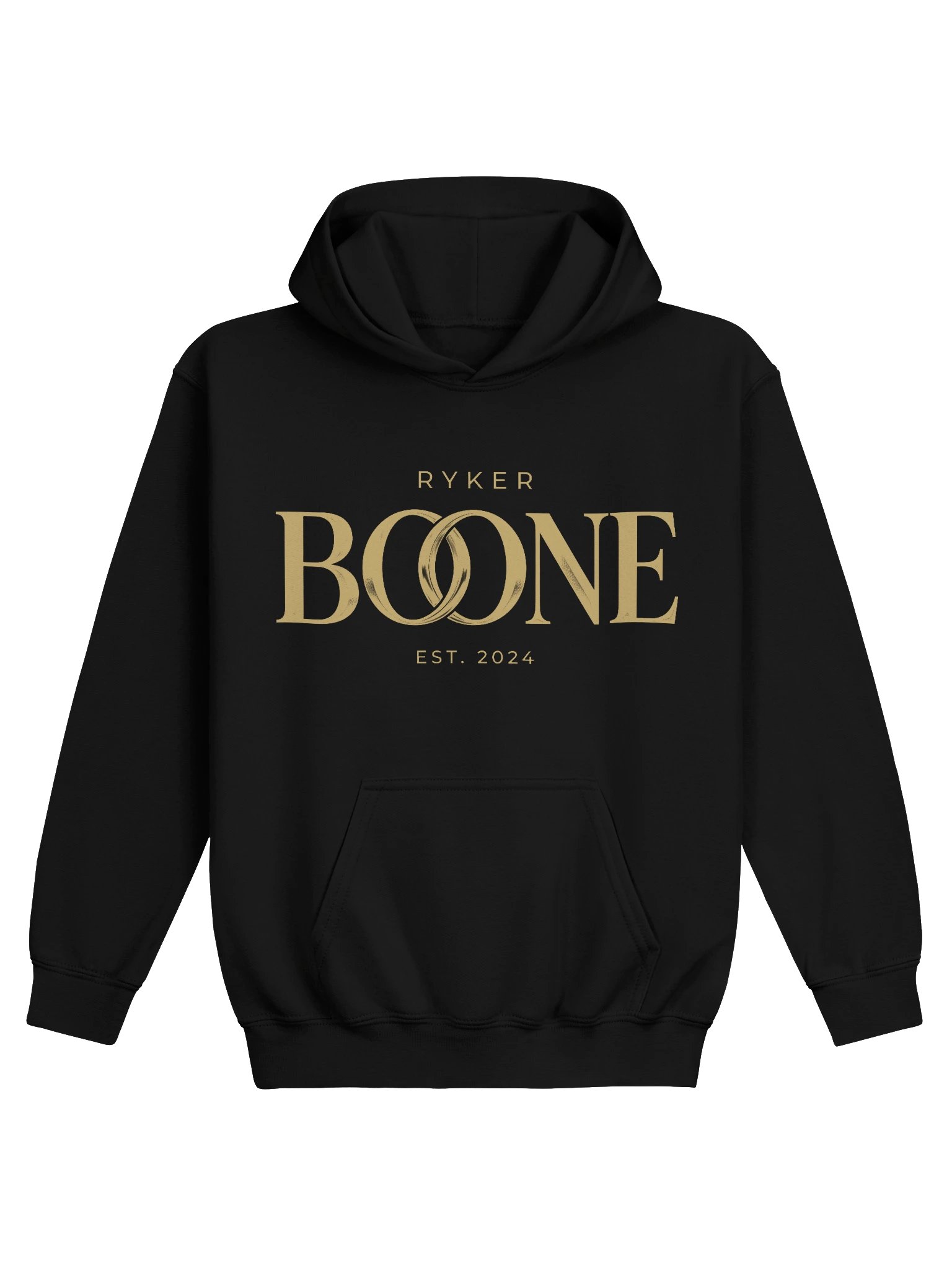 Ryker Boone Youth "Gold Logo" Heavy Blend Hoodie (Black/Gold Logo) product image (1)