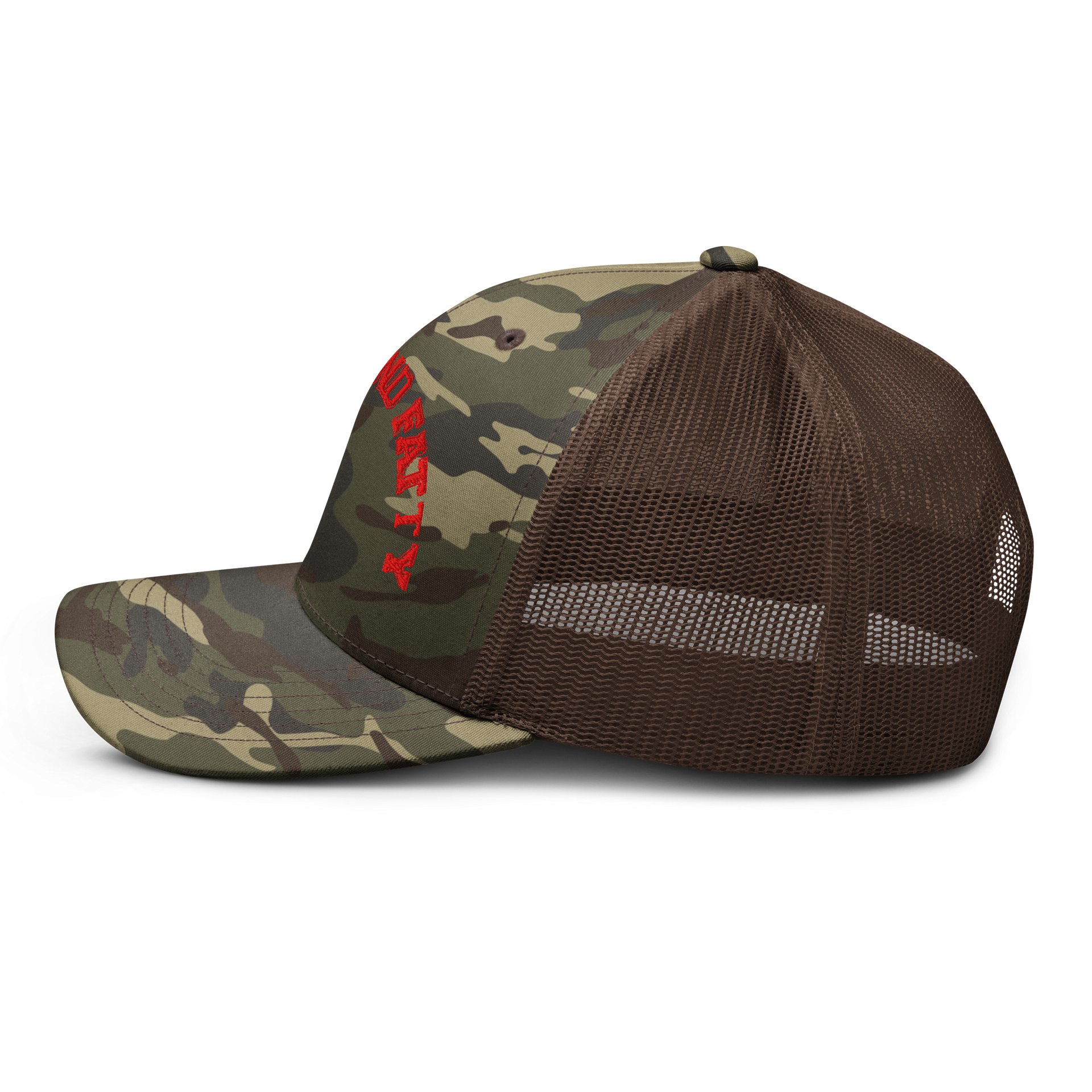 hubert and fatty embroidered camo hat product image (3)