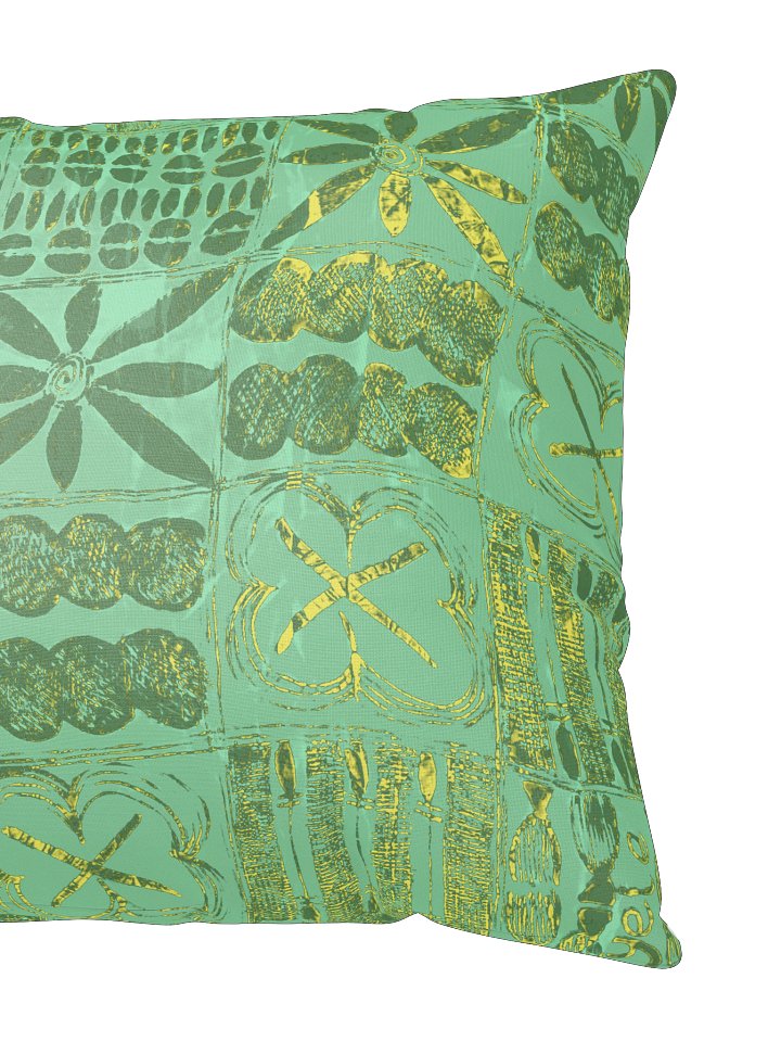 Emerald Green & Gold Textured Throw Pillow | African Arewa Print product image (2)