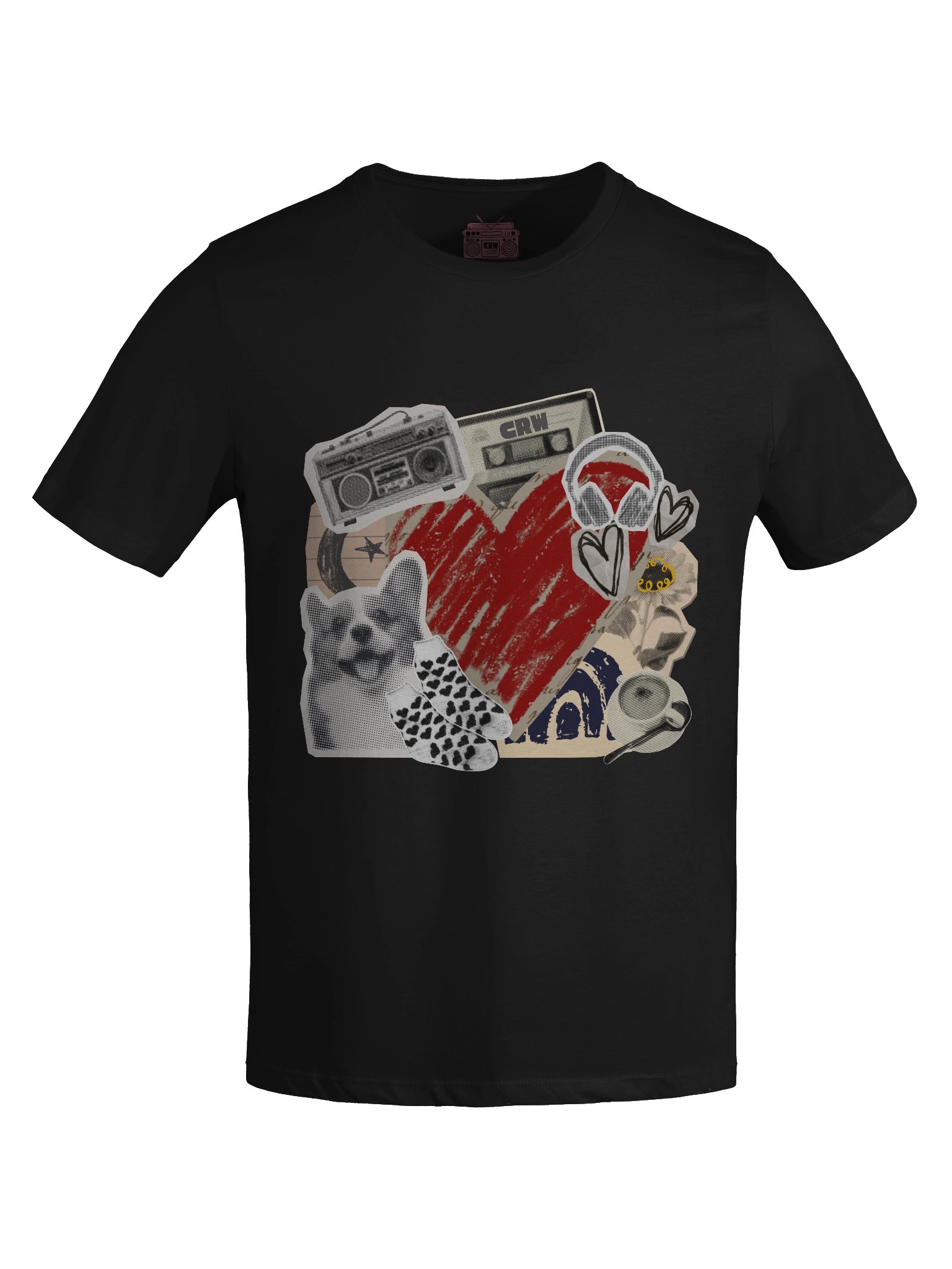 The "Nostalgic Collage" Relaxed Tee - Corgi & Binder-Doodle Edition product image (7)