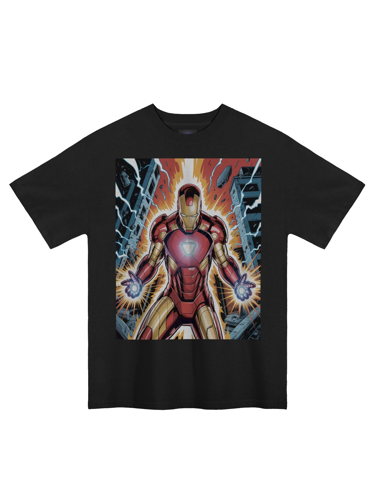 Iron Man Repulsor Eclipse Oversized Faded T-Shirt product image (3)