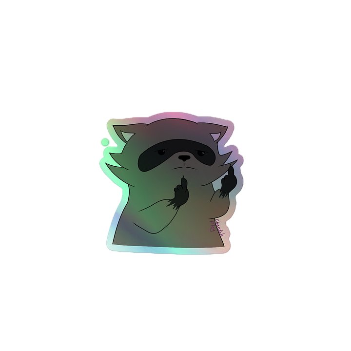 RespawnRaccoon's Middle Finger Holographic Sticker product image (1)