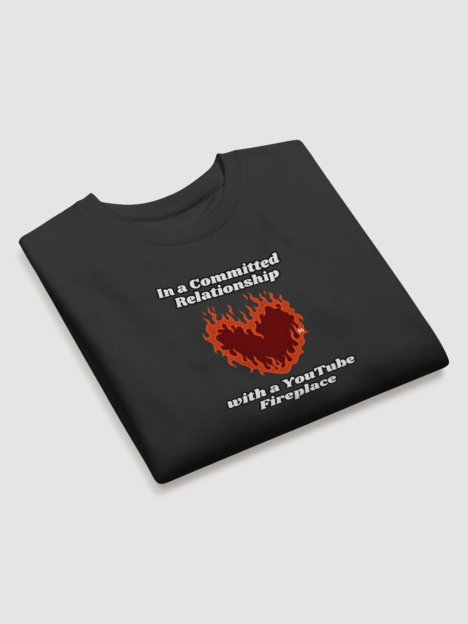 Flaming Heart - In a Committed Relationship with a YouTube Fireplace | Sweatshirt product image (15)