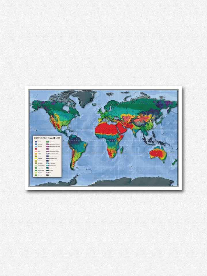Köppen Climate Topographic World Map product image (5)