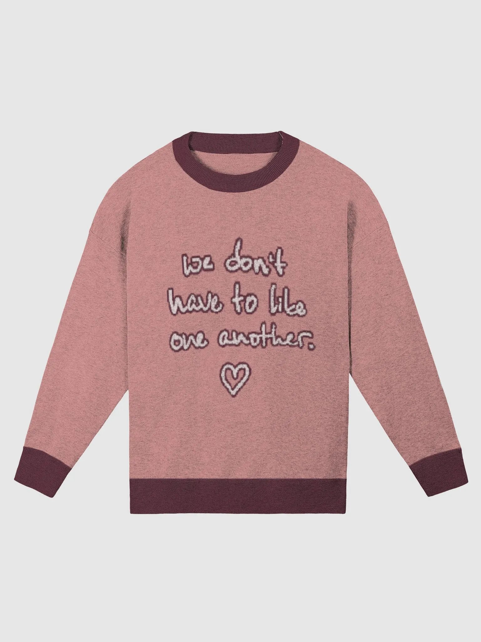ONE ANOTHER (lg. lined design, maroon and pink) knitwear relaxed crewneck product image (1)