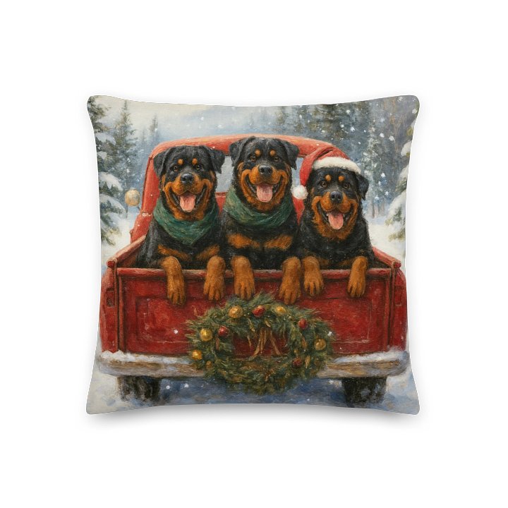 Winter Wonderland Rottweiler Premium Pillow product image (1)