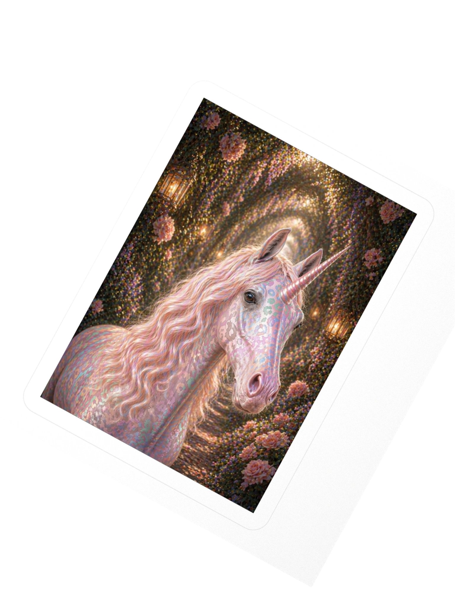 Iridescent Rose Garden Unicorn Sticker product image (2)