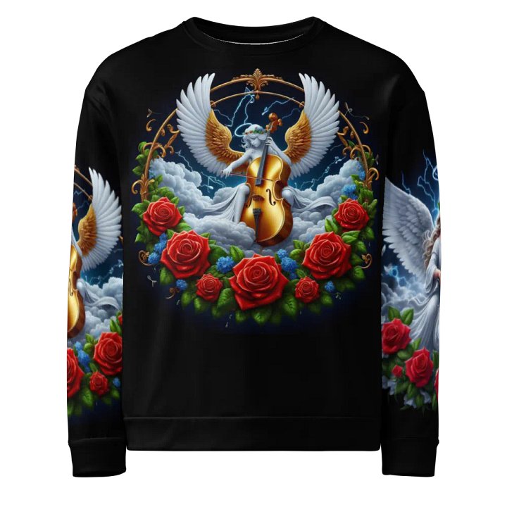Angels making Music with a Cello - All-Over Unisex Sweatshirt #1 product image (1)