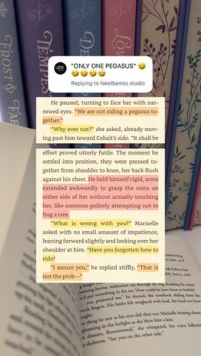 One of my favorite scenes in this book 😂

Swoony, no-spice cozy romantasy in a Regency-inspired world 💕

🩵 fake engagement
🩵 ...