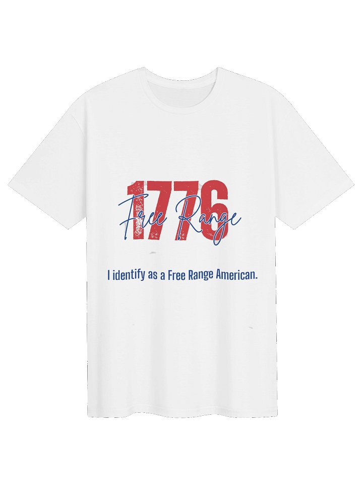 "I Identify as a Free Range American" — White Tee product image (1)
