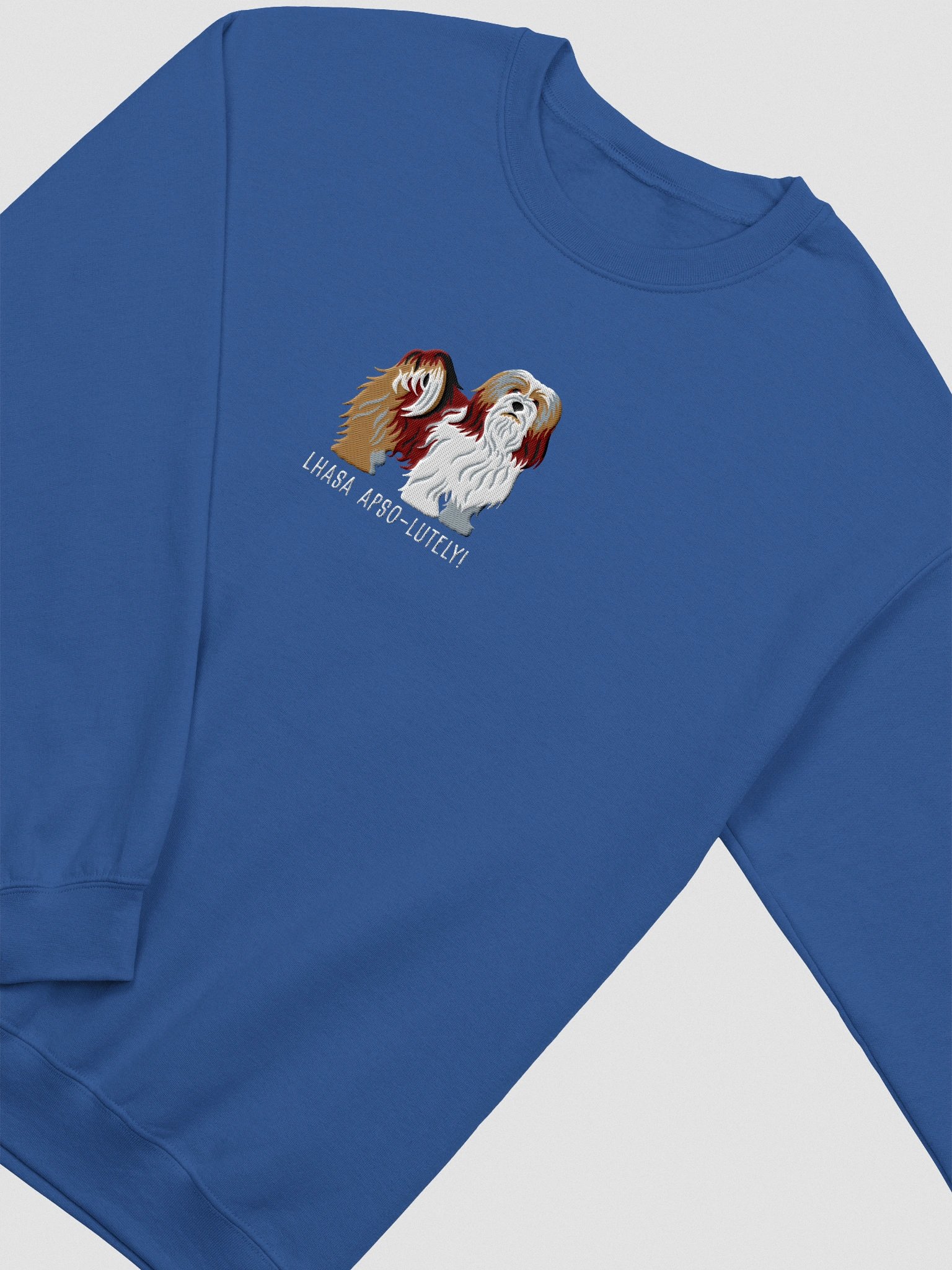 Lhasa Apso-lutely Sweatshirt (Embroidered) of a Lhasa Apso(Brown) product image (6)