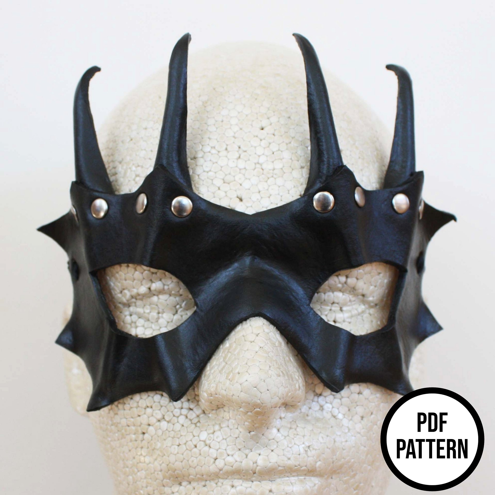 Spiked Leather Mask - Choose Your Design! PDF Pattern for Leatherwork product image (3)