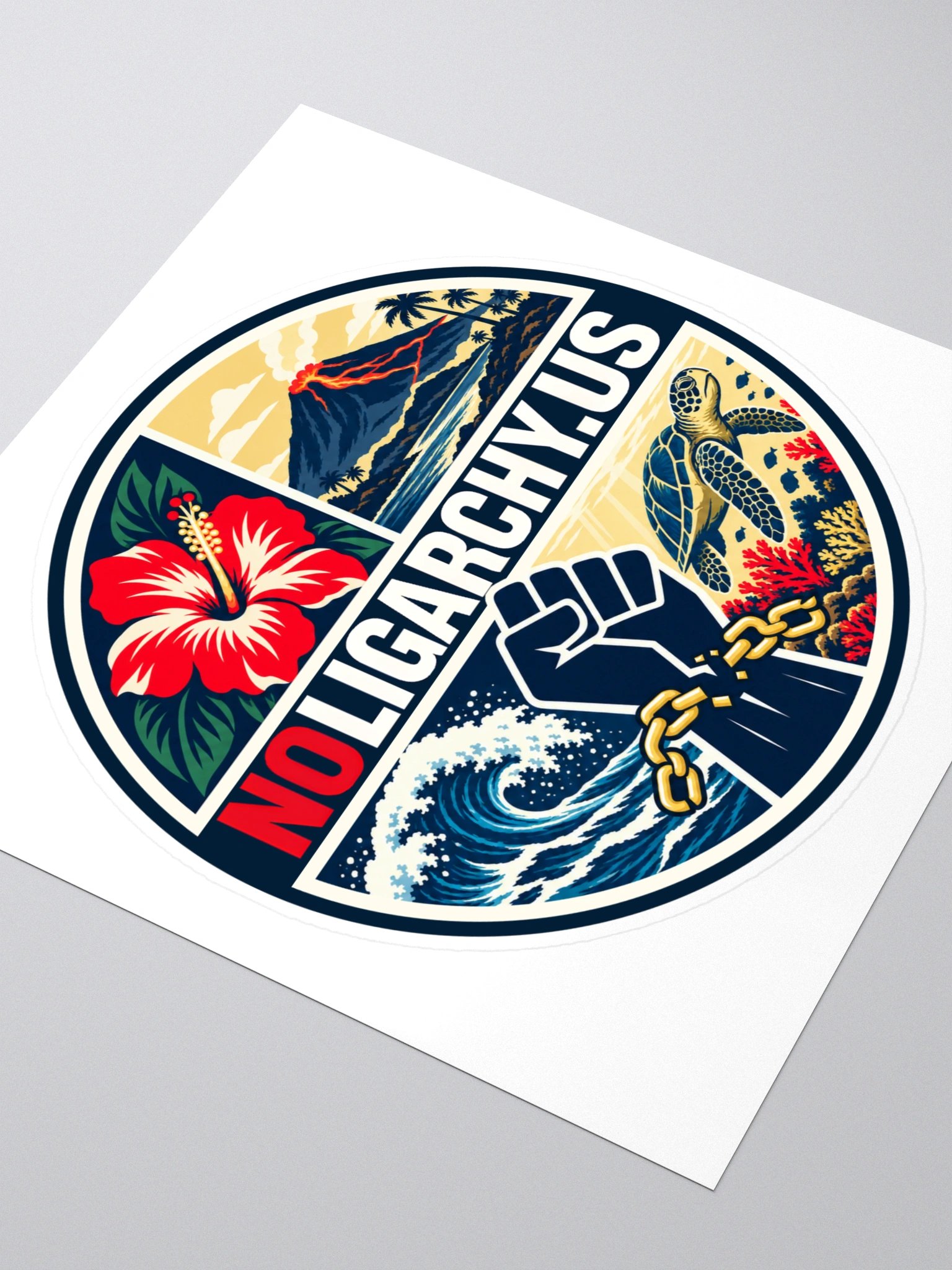 Hawaii NOLIGARCHY.US sticker product image (3)