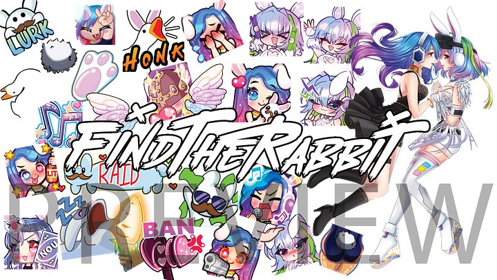 FIND THE RABBIT Emote + Anime IRL/V-Tuber 20oz Stainless Tumbler product image (2)