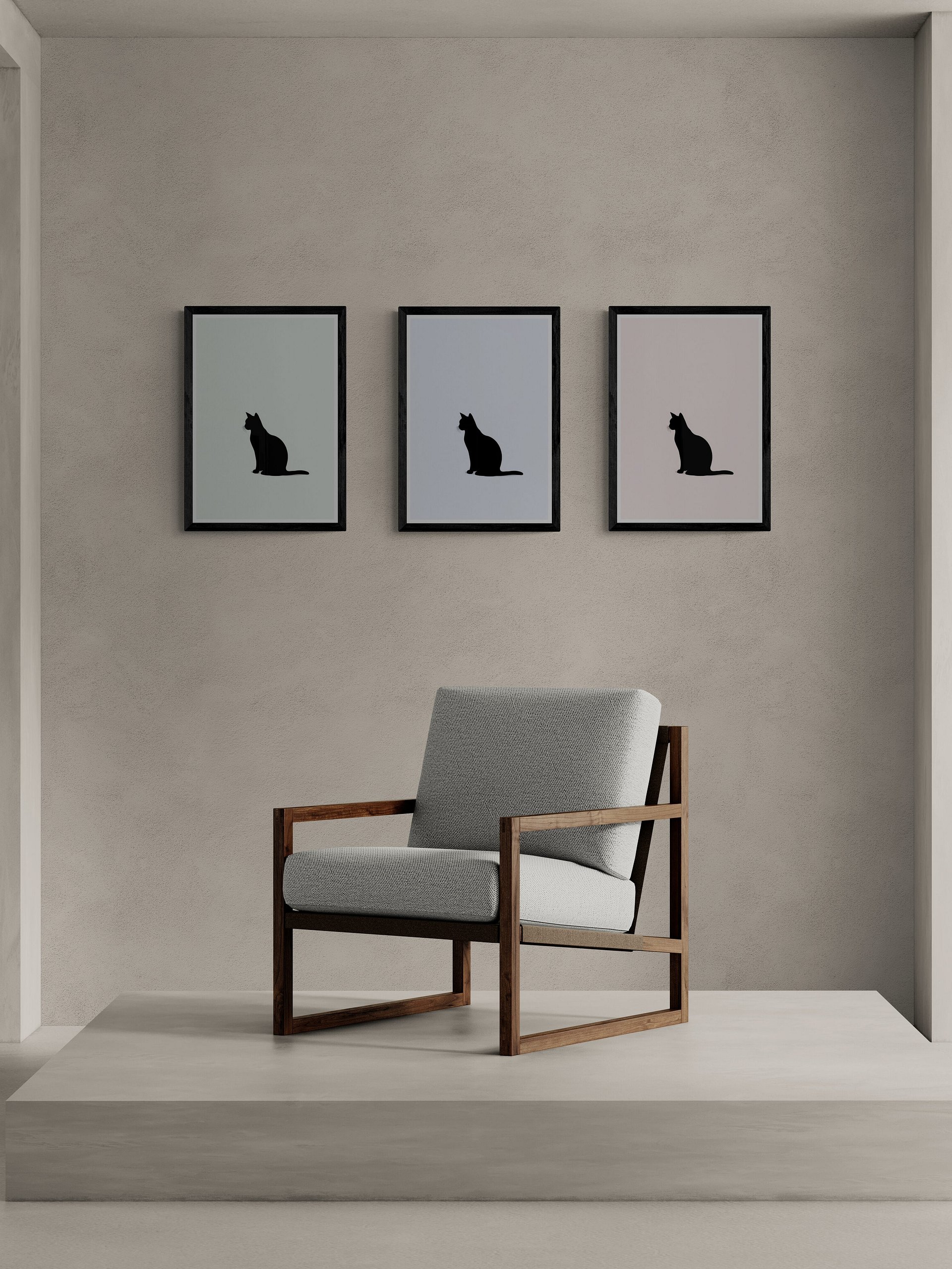 Black Cat Silhouette - Lime Background product image (2)