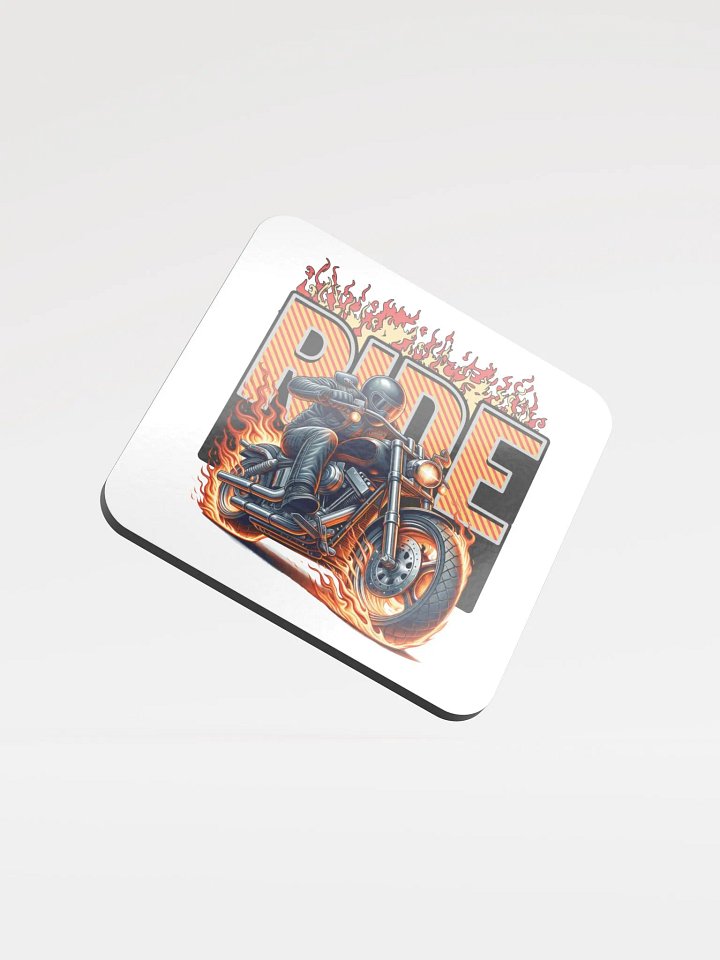 Ride Motorcycle Flaming Inferno Glossed Cork Coaster product image (2)